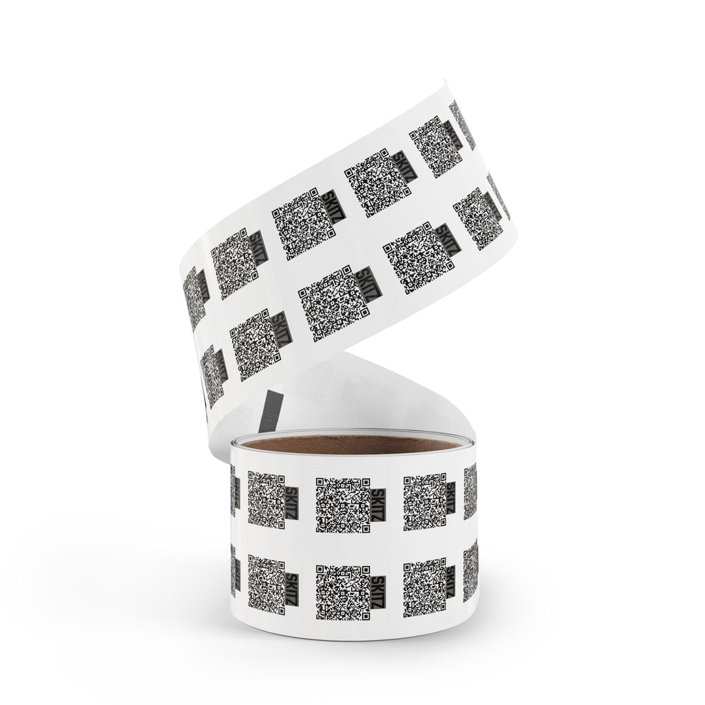 Square QR Sticker Labels Roll — 'SKITZ' Branding QR Code Adhesive Labels