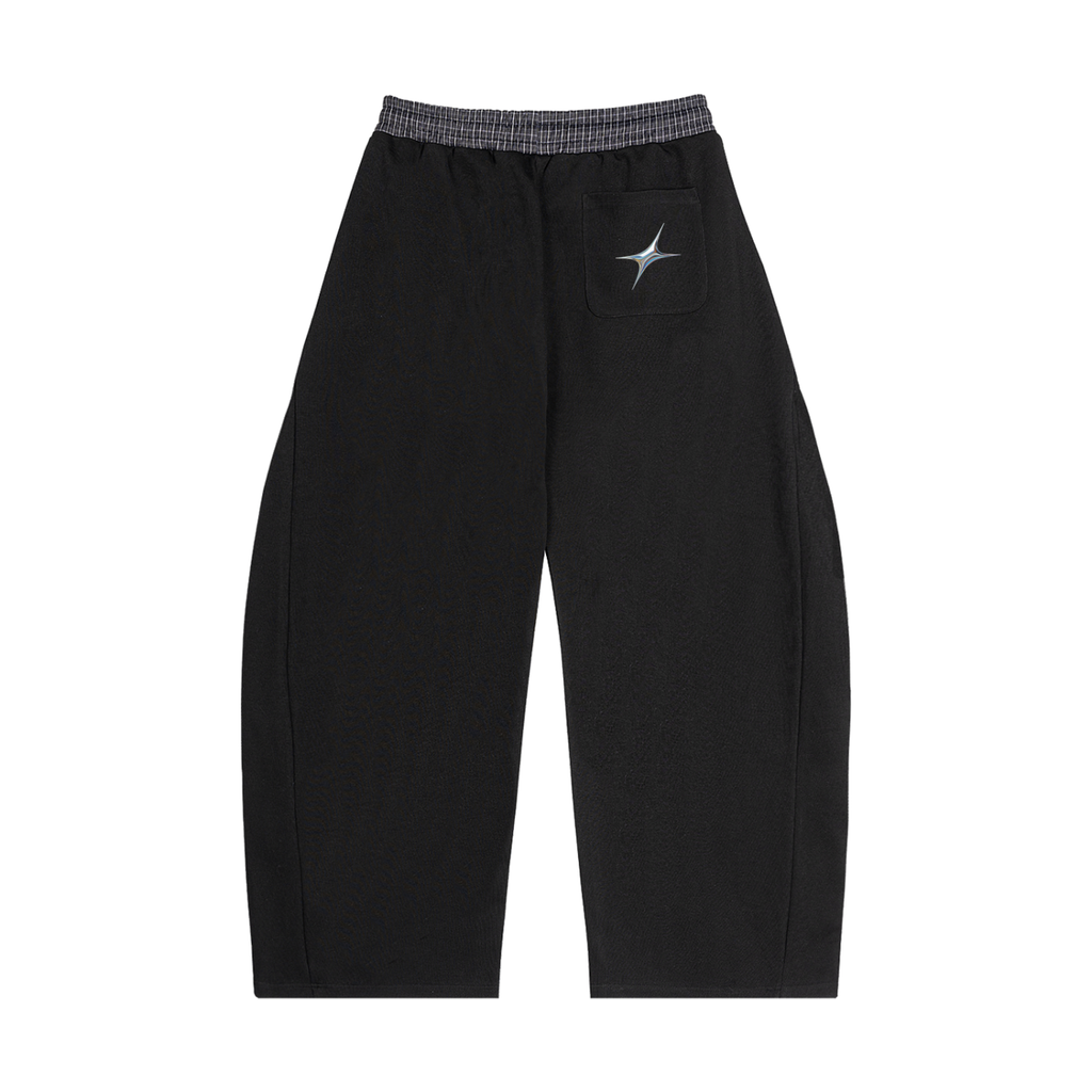 Plaid Waistband Barrel Sweatpants