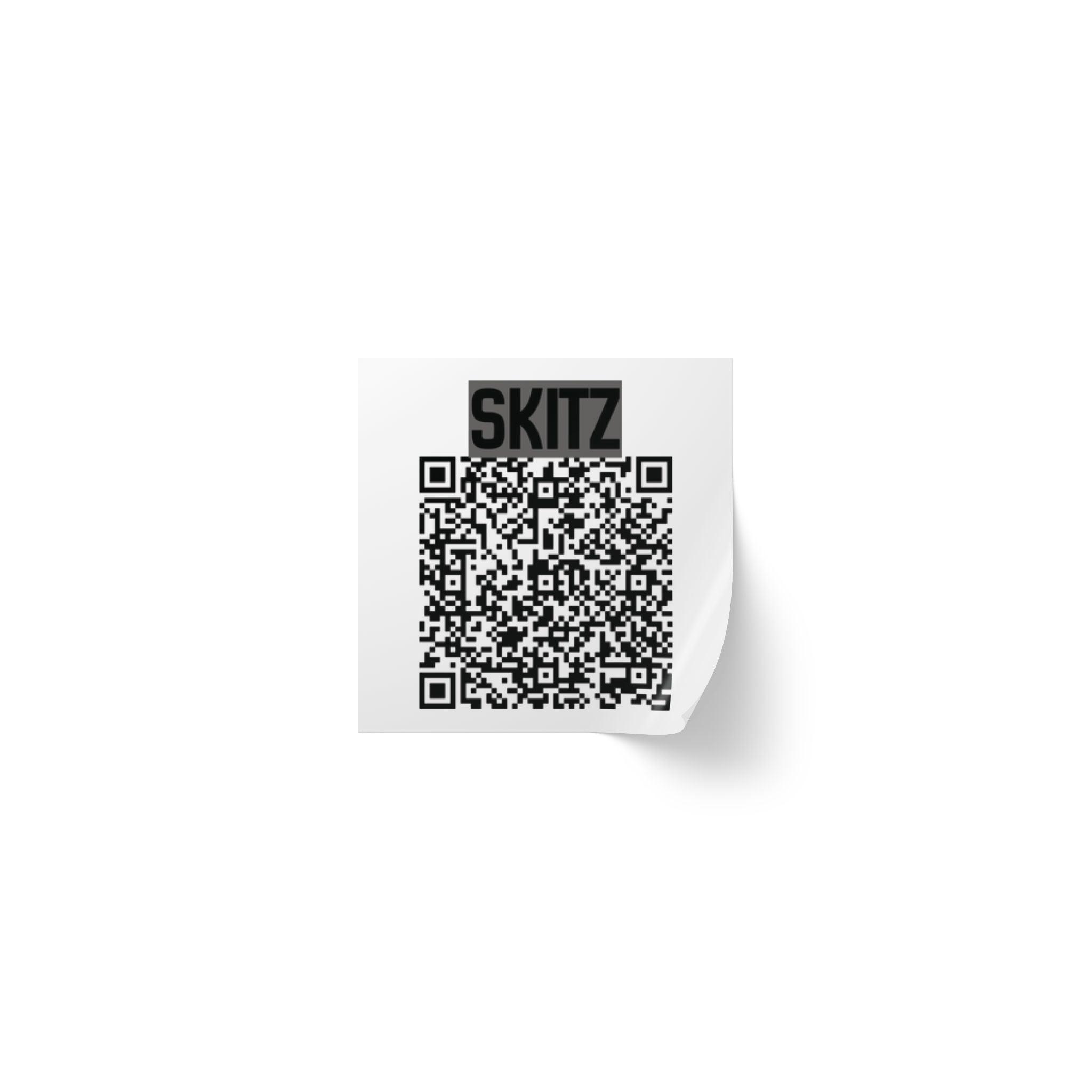 Square QR Sticker Labels Roll — 'SKITZ' Branding QR Code Adhesive Labels