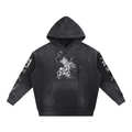 Vintage Washed Frayed Fleece Hoodie