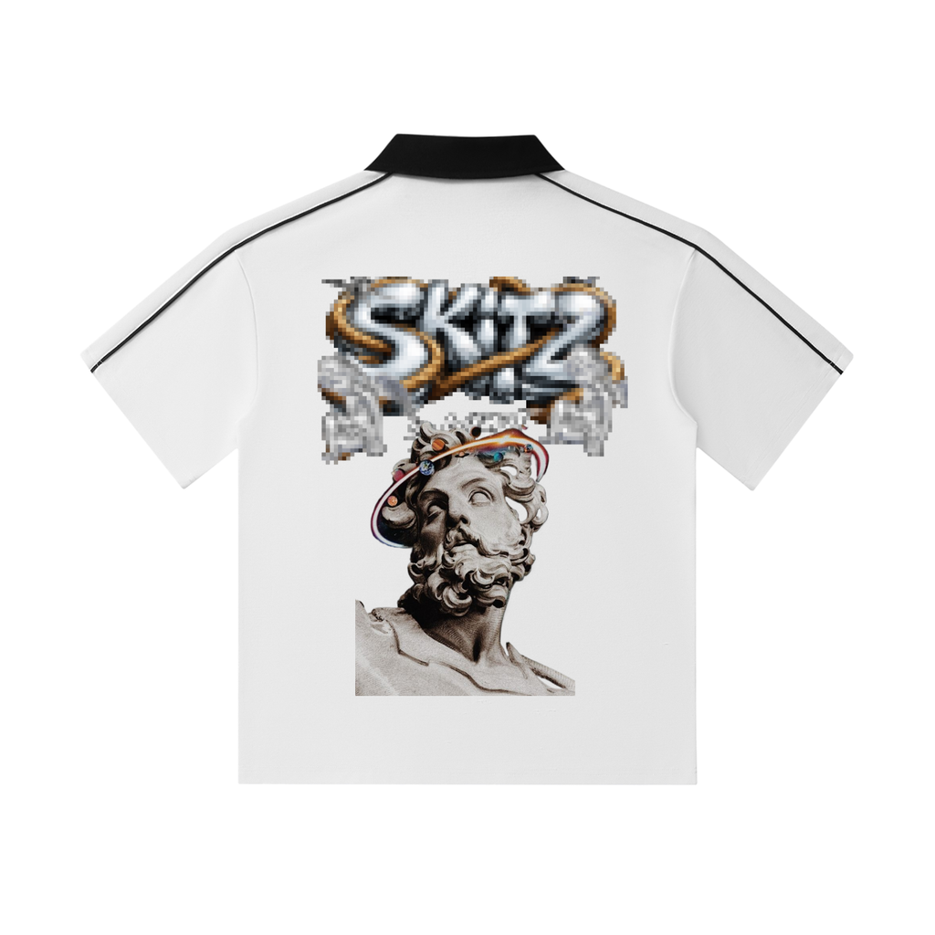 Contrast Collar Short-Sleeve Polo Shirt