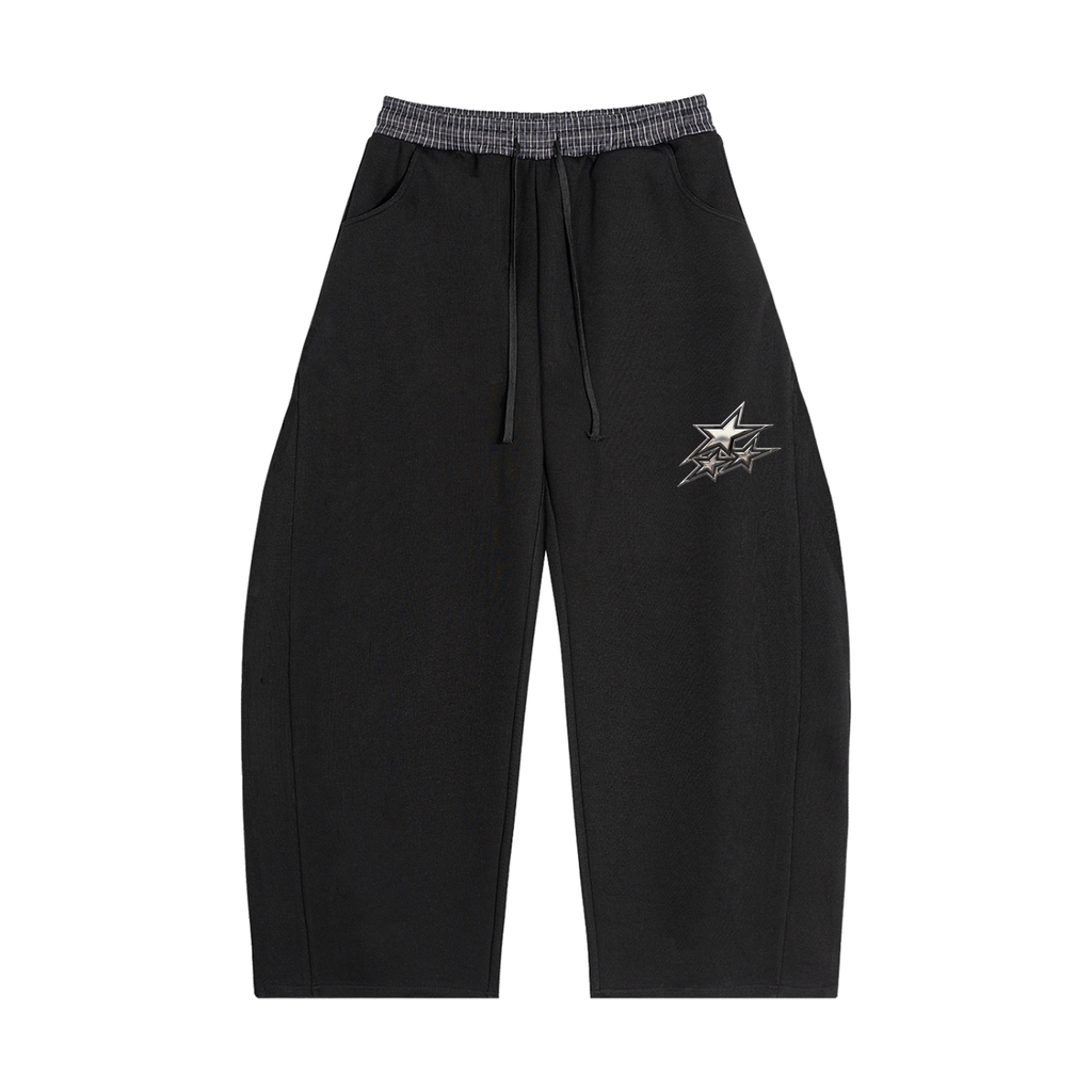 Plaid Waistband Barrel Sweatpants